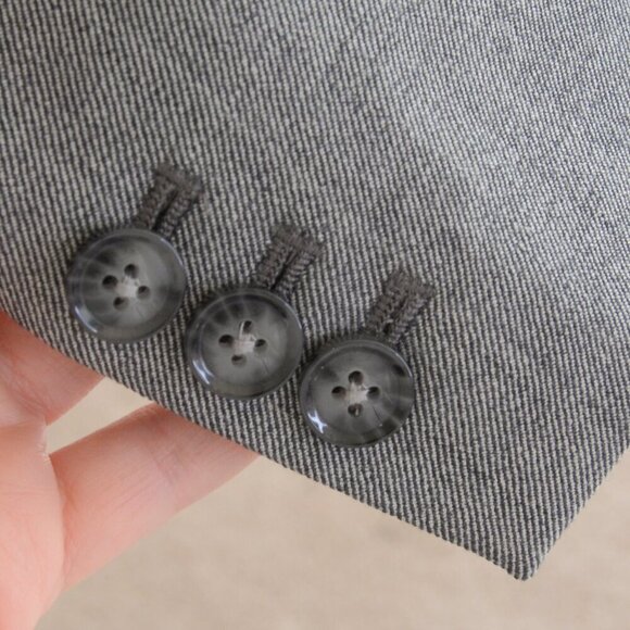 Banana Republic Grey Wool Tailored Single Button Long Blazer Sz 2 - Picture 7 of 8